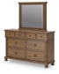 Rowlenstown California King Poster Bed with Mirrored Dresser and Nightstand