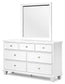 Fortman California King Panel Storage Bed, Dresser, Mirror and Nightstand