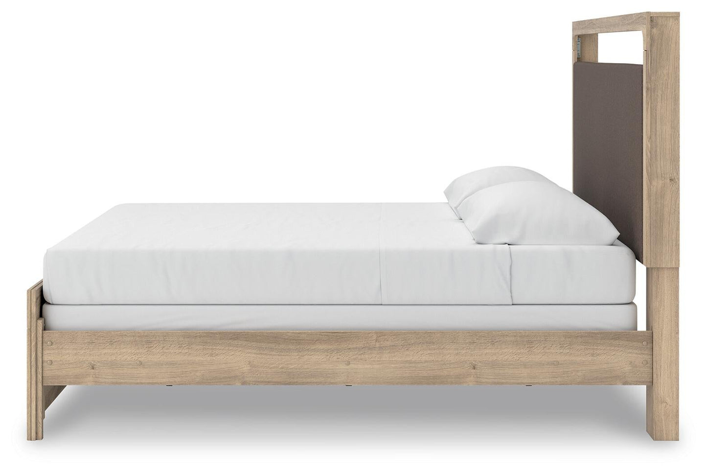 Kinlanni King Upholstered Panel Bed, Dresser and Mirror