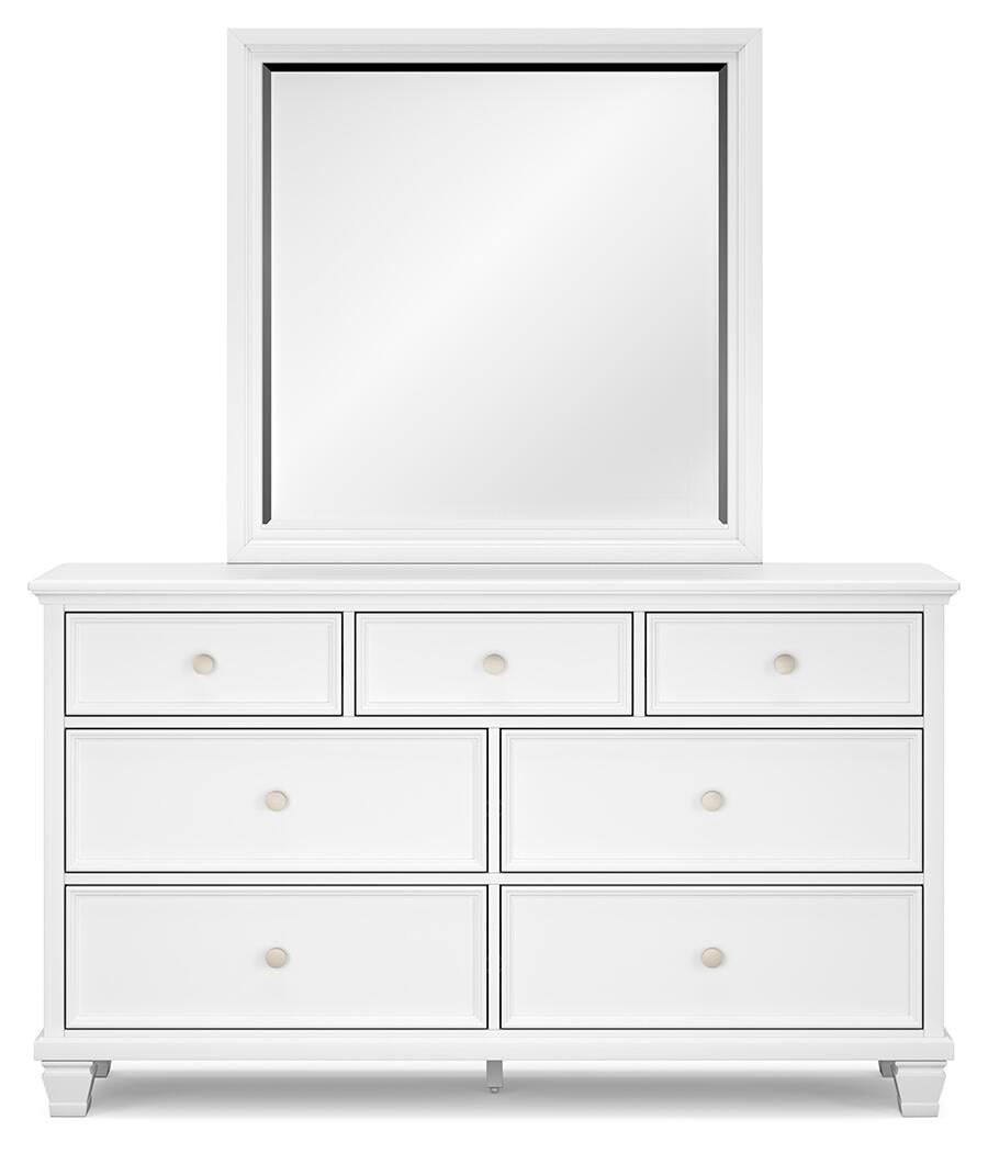 Fortman California King Panel Storage Bed, Dresser and Mirror