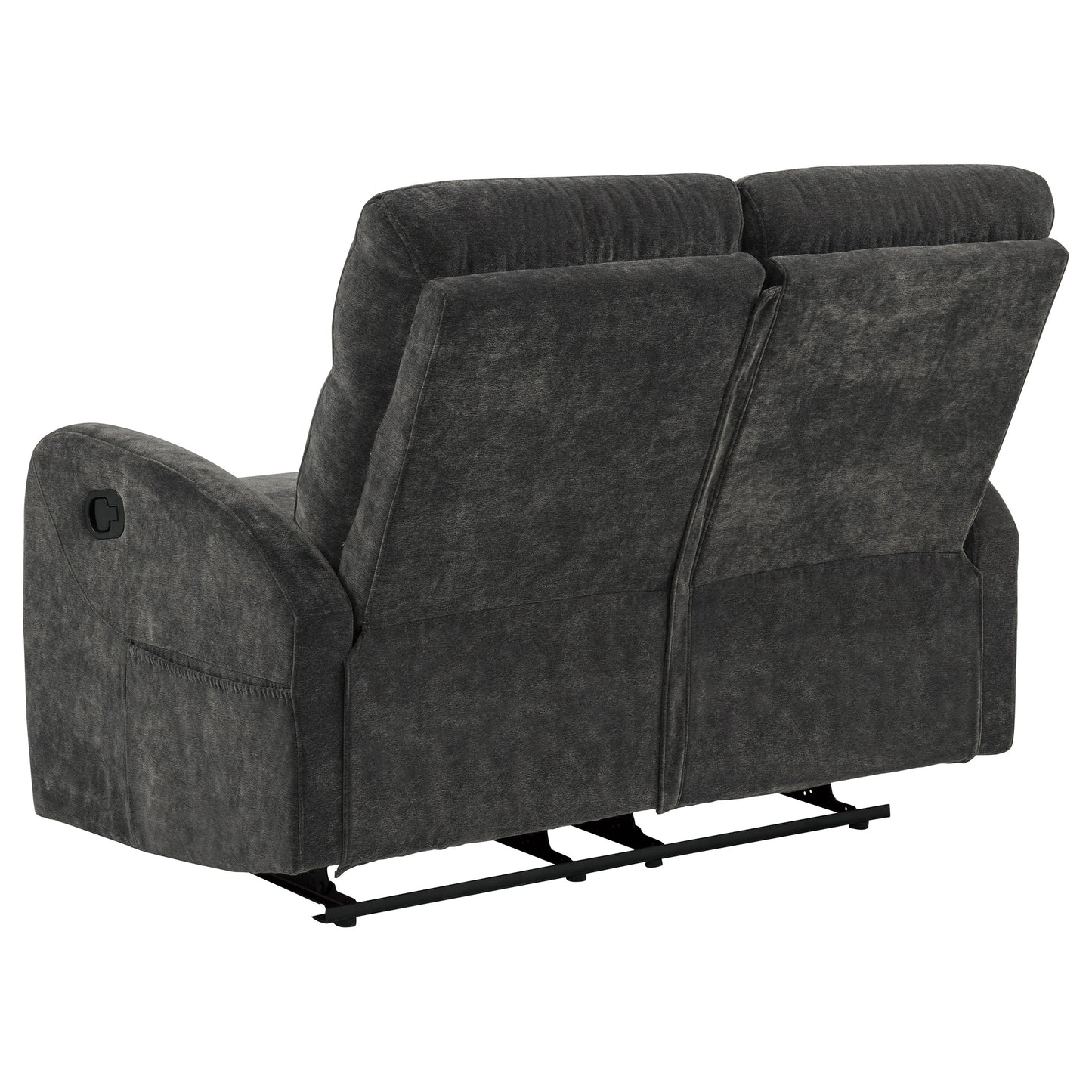 Hamilton Chenille Upholstered Manual Reclining Loveseat Charcoal Grey