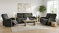 Hamilton Chenille Upholstered Manual Reclining Loveseat Charcoal Grey