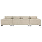 Cannella U-Shaped Double Chaise Upholstered Sectional Sofa Beige