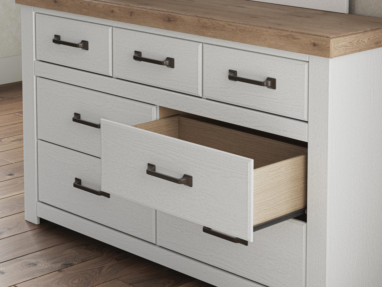 Savonport Twin Panel Storage Bed, Dresser and Mirror