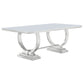 Antoine 7-piece Rectangular Glass Top Dining Table Set White