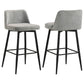 Mellor Fabric Upholstered Swivel Bar Chair Grey (Set of 2)