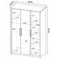 Cerda 3-door Bedroom Wardrobe Storage Cabinet Armoire Black