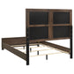 Farre Queen Upholstered Platform Panel Bed Dark Brown