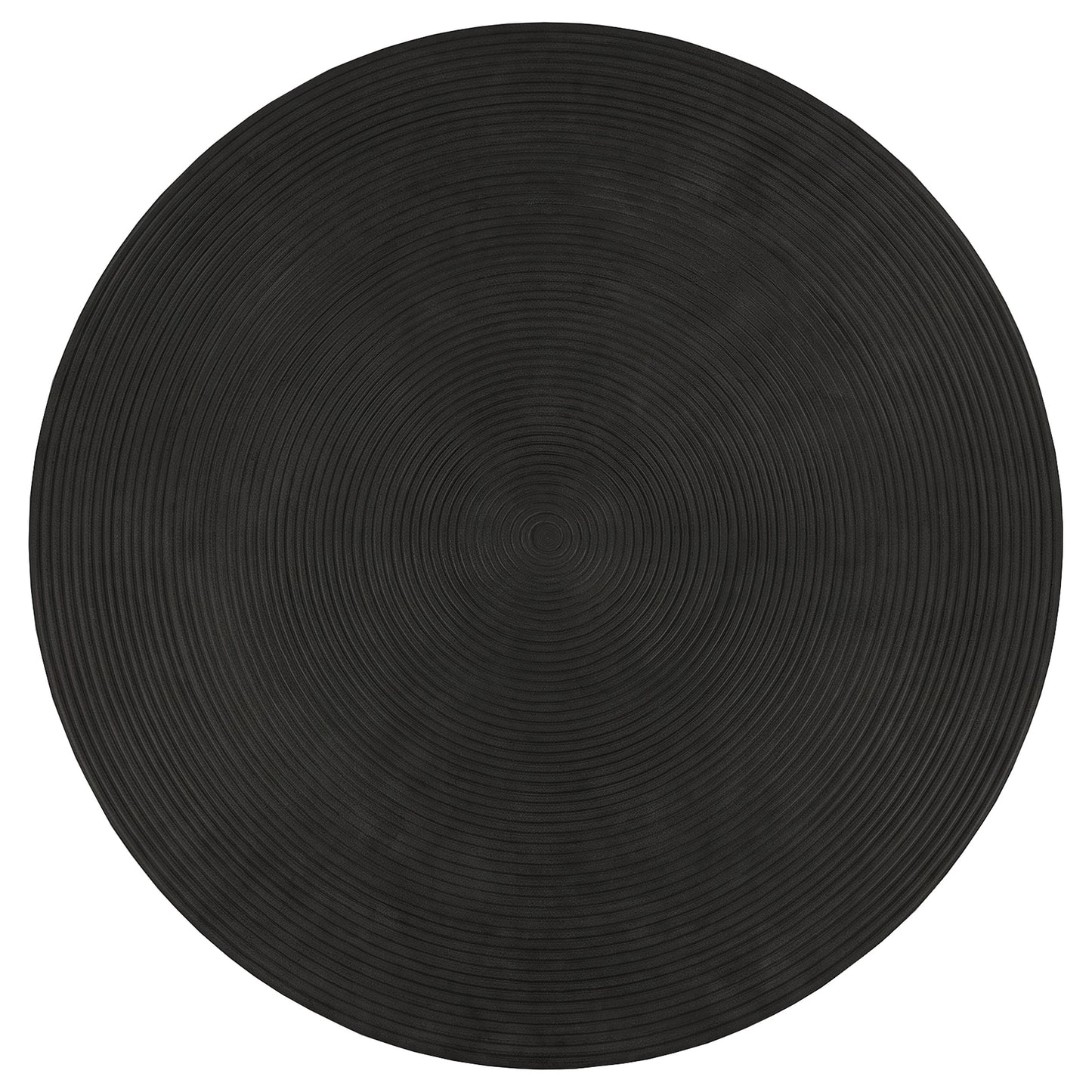 Macedo 3-Piece Transitional Round Rattan Coffee and End Table Set Black