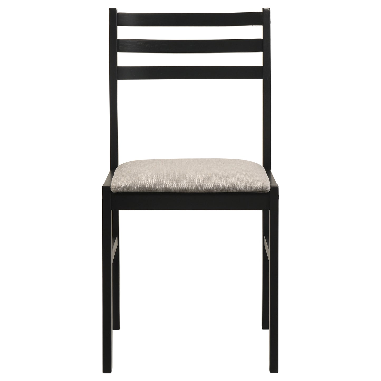 Sykes Fabric Upholstered Ladder Back Side Chair Black and Beige (Set of 2)