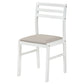 Sykes Fabric Upholstered Ladder Back Side Chair White and Beige (Set of 2)