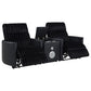 Madden 3-piece Corduroy Upholstered Manual Theater Seating Black