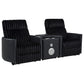 Madden 3-piece Corduroy Upholstered Manual Theater Seating Black