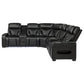 Zuma 3-Piece Dual Power Faux Leather Reclining Sectional Sofa Black