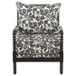 Blanchett Traditional Floral Upholstered Bobbin Accent Chair Black