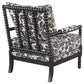 Blanchett Traditional Floral Upholstered Bobbin Accent Chair Black
