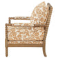Blanchett Upholstered Bobbin Accent Chair Apricot and Distressed Brown