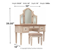 Load image into Gallery viewer, Ashley Express - Realyn Vanity/Mirror/Stool (3/CN)
