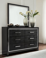 Load image into Gallery viewer, Kaydell King/California King Upholstered Panel Headboard with Mirrored Dresser
