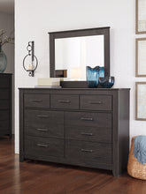 Load image into Gallery viewer, Brinxton Queen Panel Bed with Mirrored Dresser and Chest
