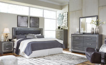 Load image into Gallery viewer, Lodanna King/California King Upholstered Panel Headboard with Mirrored Dresser, Chest and Nightstand

