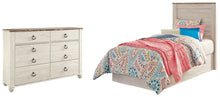 Load image into Gallery viewer, Willowton Twin Panel Headboard with Dresser
