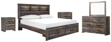 Load image into Gallery viewer, Drystan  Bookcase Bed With 2 Storage Drawers With Mirrored Dresser And 2 Nightstands
