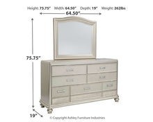 Load image into Gallery viewer, Coralayne California King Upholstered Sleigh Bed with Mirrored Dresser
