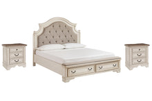 Load image into Gallery viewer, Realyn Queen Upholstered Bed with 2 Nightstands
