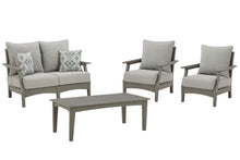 Load image into Gallery viewer, Ashley Express - Visola Outdoor Loveseat and 2 Lounge Chairs with Coffee Table
