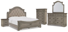 Load image into Gallery viewer, Lodenbay California King Panel Bed with Mirrored Dresser, Chest and Nightstand
