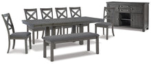 Load image into Gallery viewer, Myshanna Dining Table and 6 Chairs and Bench with Storage
