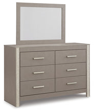 Load image into Gallery viewer, Surancha Queen Panel Bed with Mirrored Dresser
