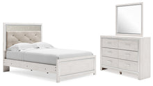 Load image into Gallery viewer, Altyra Full Panel Bed with Mirrored Dresser
