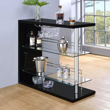 Load image into Gallery viewer, Prescott Rectangular 2-shelf Bar Unit Glossy Black
