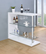 Load image into Gallery viewer, Prescott Rectangular 2-shelf Bar Unit Glossy White
