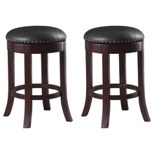 Load image into Gallery viewer, Aboushi Swivel Counter Height Stools with Upholstered Seat Brown (Set of 2)
