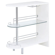Load image into Gallery viewer, Adolfo 3-tier Bar Table Glossy White and Clear
