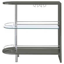 Load image into Gallery viewer, Adolfo 3-tier Bar Table Glossy Grey and Clear
