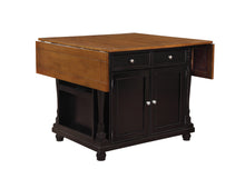 Load image into Gallery viewer, Slater 2-drawer Kitchen Island with Drop Leaves Brown and Black
