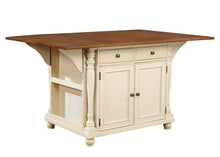 Load image into Gallery viewer, Slater 2-drawer Kitchen Island with Drop Leaves Brown and Buttermilk
