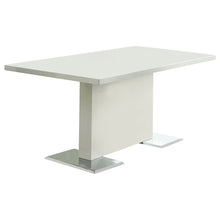 Load image into Gallery viewer, Anges T-shaped Pedestal Dining Table Glossy White
