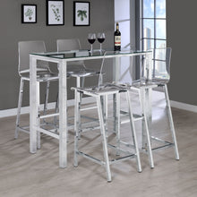 Load image into Gallery viewer, Tolbert 5-piece Bar Set with Acrylic Chairs Clear and Chrome
