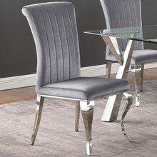 Load image into Gallery viewer, Betty Upholstered Side Chairs Grey and Chrome (Set of 4)
