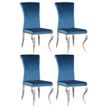 Load image into Gallery viewer, Betty Upholstered Side Chairs Teal and Chrome (Set of 4)
