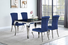 Load image into Gallery viewer, Betty Upholstered Side Chairs Ink Blue and Chrome (Set of 4)
