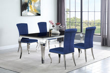 Load image into Gallery viewer, Betty Upholstered Side Chairs Ink Blue and Chrome (Set of 4)
