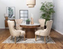 Load image into Gallery viewer, Ortega Round Marble Top Solid Base Dining Table White and Natural
