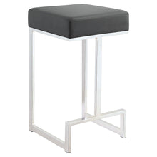 Load image into Gallery viewer, Gervase Square Counter Height Stool Grey and Chrome
