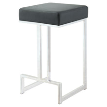 Load image into Gallery viewer, Gervase Square Counter Height Stool Black and Chrome
